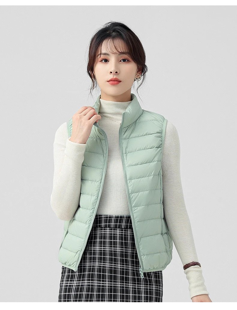 Design Lightweight Quilted Vest Gray Outerwear - 27