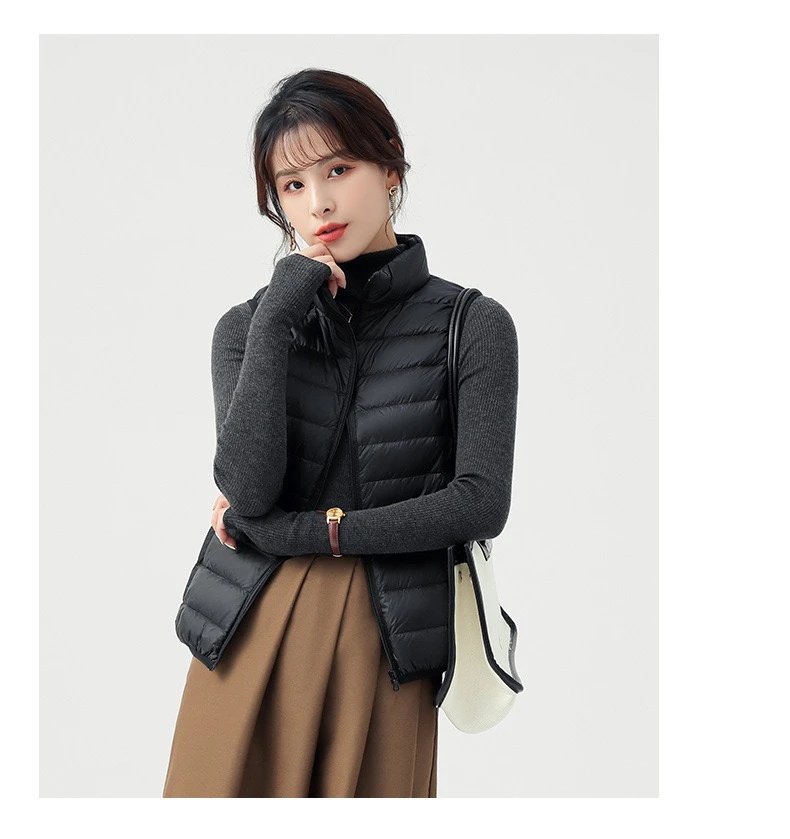 Design Lightweight Quilted Vest Gray Outerwear - 31