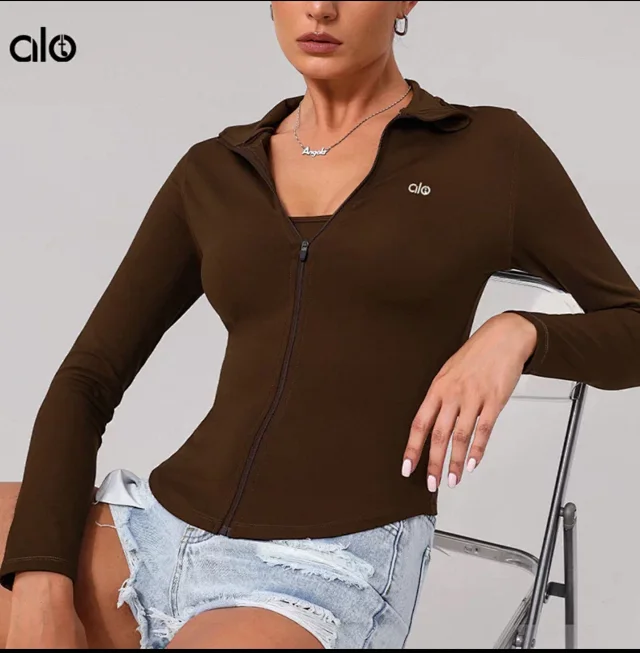 Alo Yoga Jackets Fitted full-zip stand-collar jacket product detail image 2