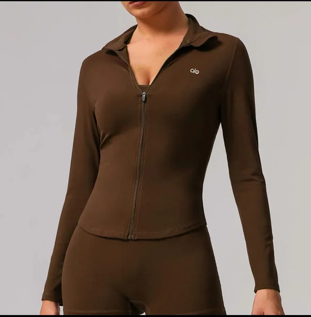 Alo Yoga Jackets Fitted full-zip stand-collar jacket product detail image 8