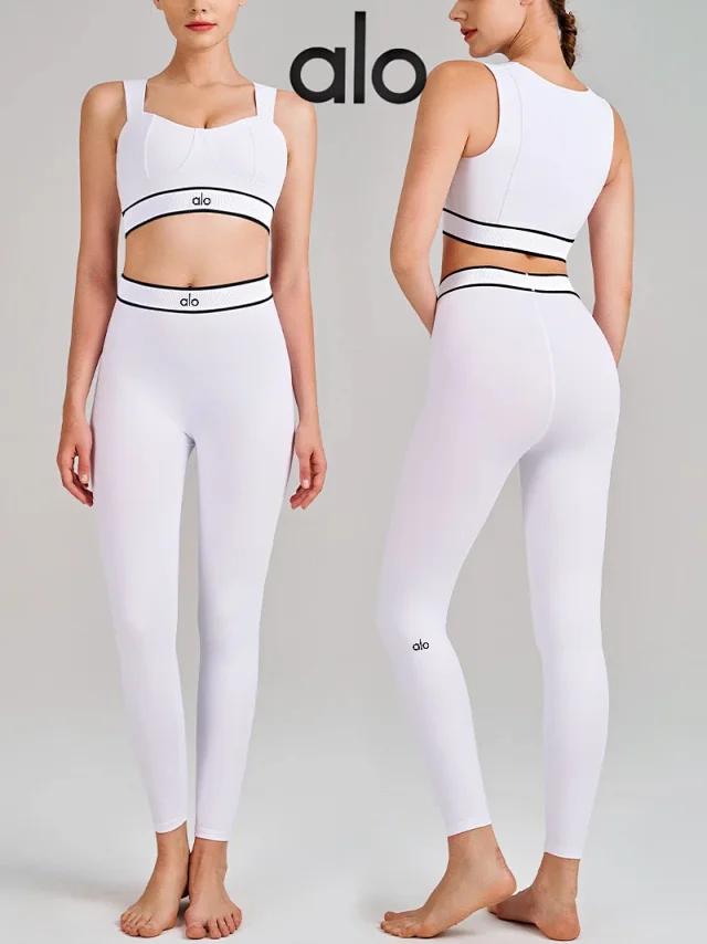 Alo Matching Sets Square-Neck Sports Bra and High-Waisted Leggings Set product detail image 1