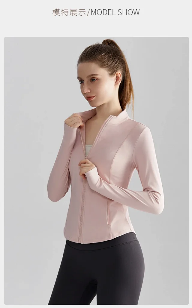 Alo Yoga Jackets Women's fitted stand-collar full-zip athletic jacket with thumbhole cuffs product detail image 13