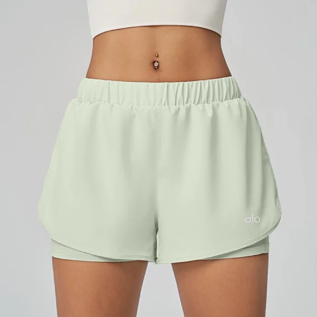 Alo Shorts Women's 2-in-1 running with inner liner product detail image 5