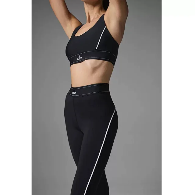 Alo Yoga Matching Sets Sports Bra and Leggings Set with Contrast Piping product detail image 5