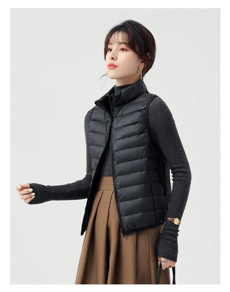 Design Lightweight Quilted Vest Gray Outerwear - 28