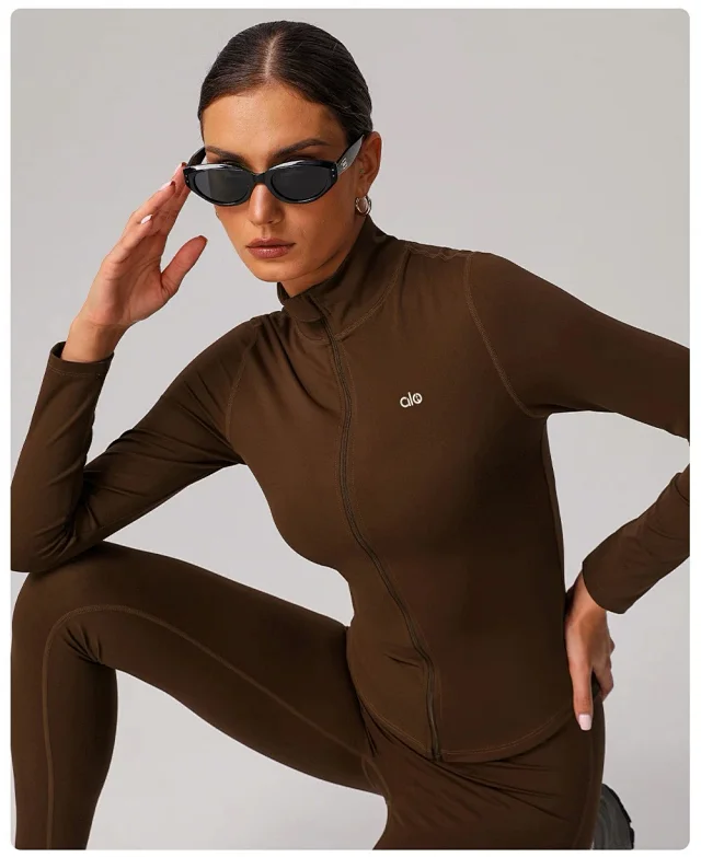 Alo Yoga Jackets Fitted full-zip stand-collar jacket product detail image 28
