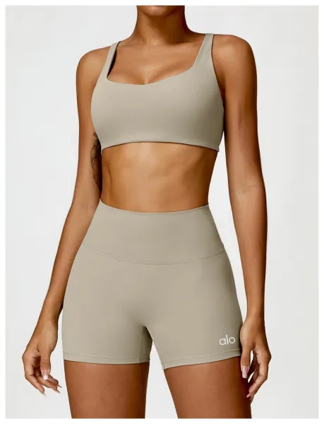 Design Square-Neck Sports Bra in Pink Activewear - 18