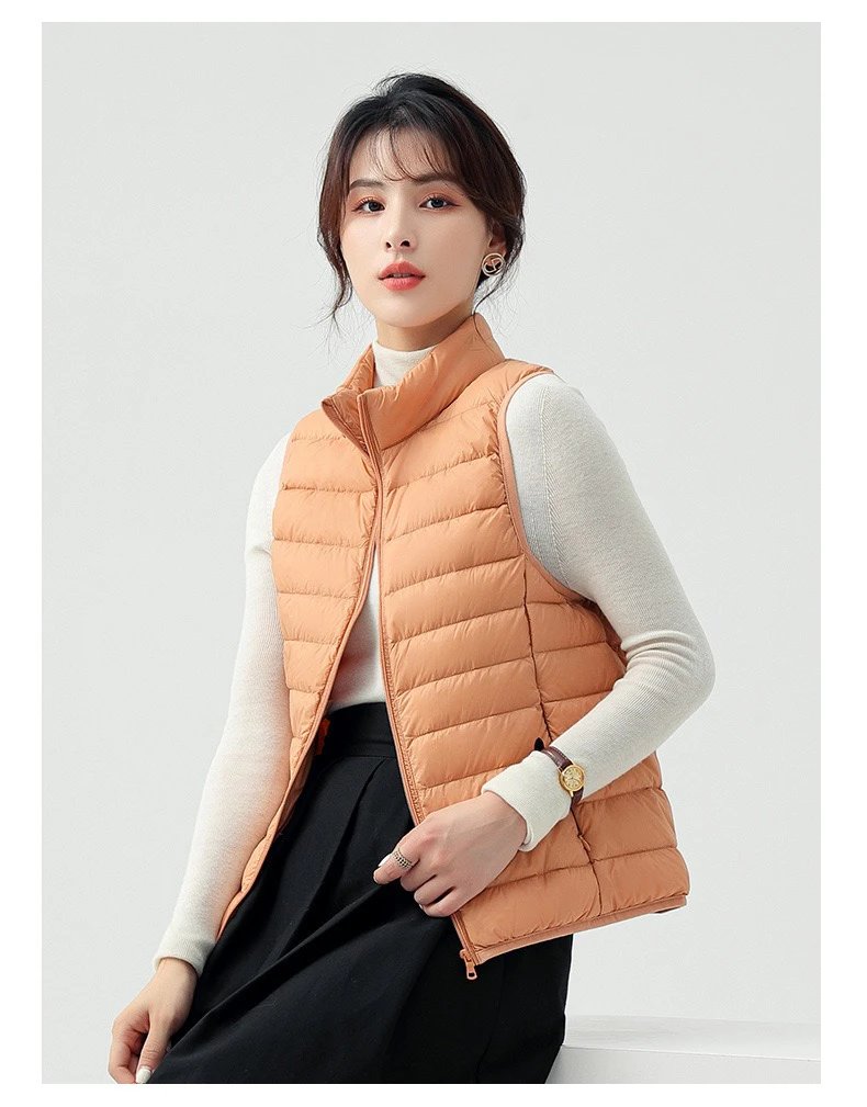 Design Lightweight Quilted Vest Gray Outerwear - 23