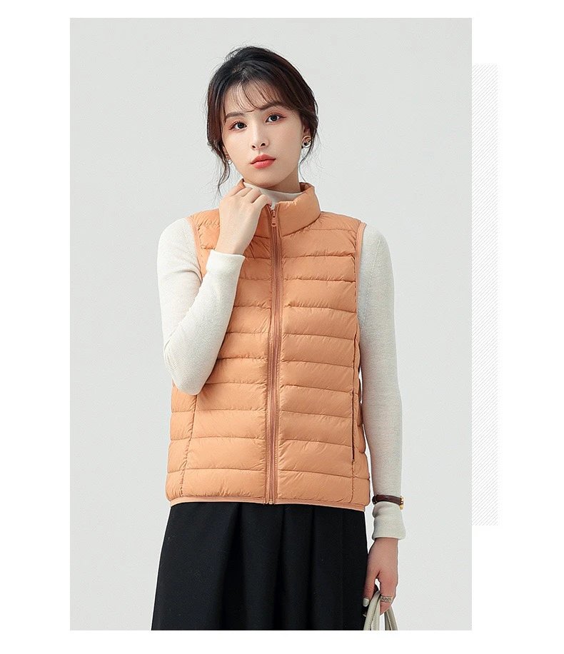 Design Lightweight Quilted Vest Gray Outerwear - 24