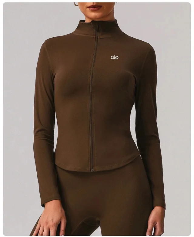 Alo Yoga Jackets Fitted full-zip stand-collar jacket product detail image 27