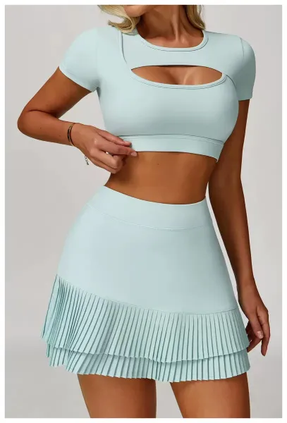 Design Cutout Crop Top Pink Activewear - 23