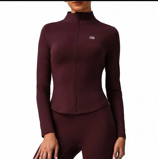 Alo Yoga Jackets Fitted full-zip stand-collar jacket product detail image 5