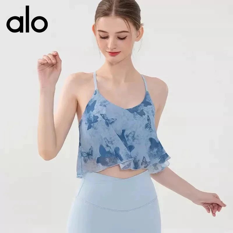 alo Butterfly Print Crop Top [