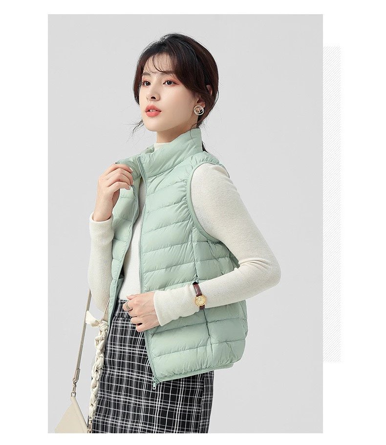 Design Lightweight Quilted Vest Gray Outerwear - 25