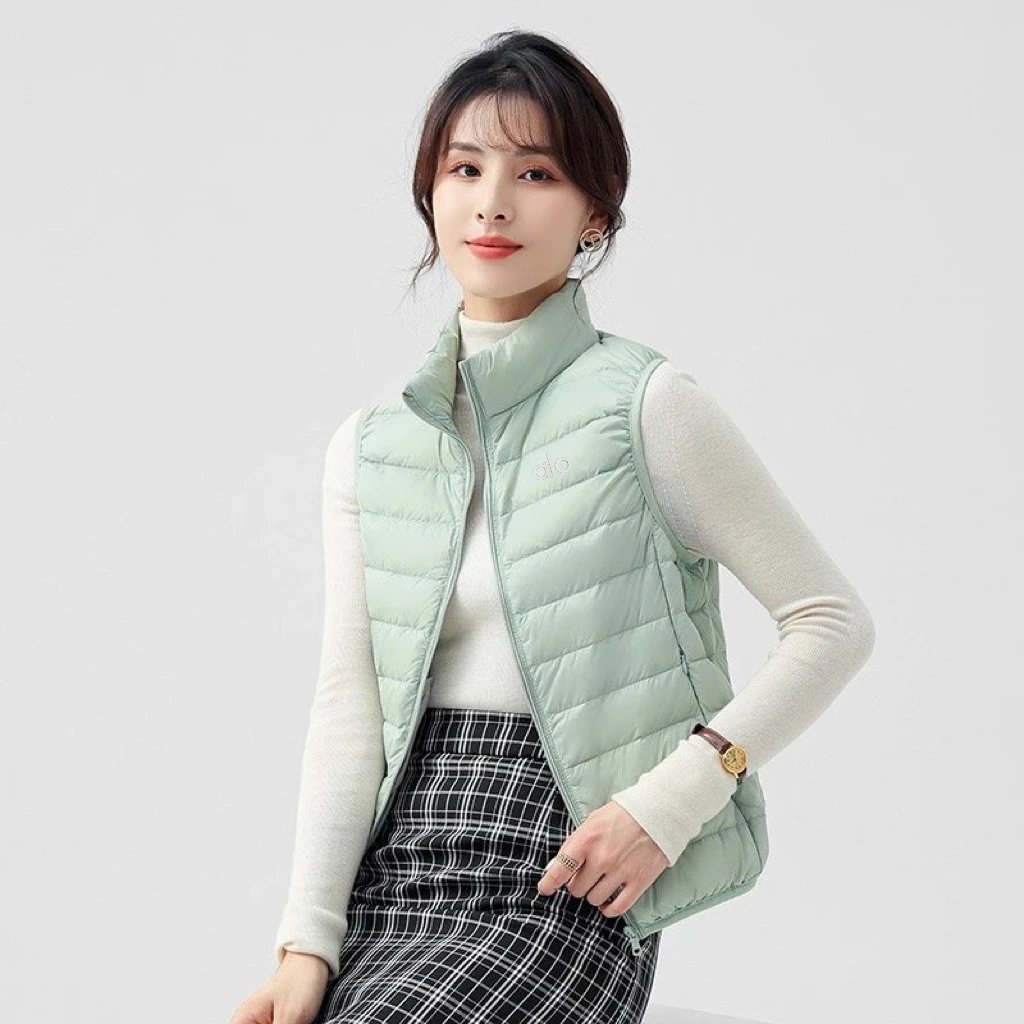 Design Lightweight Quilted Vest Gray Outerwear - 5