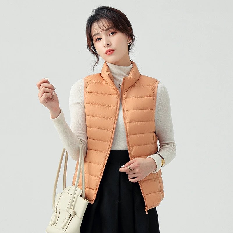 Design Lightweight Quilted Vest Gray Outerwear - 3