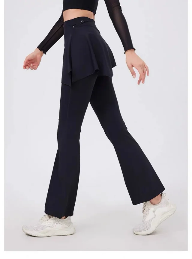 Alo Yoga Trousers High-waisted flared leggings with wrap skirt overlay product detail image 24
