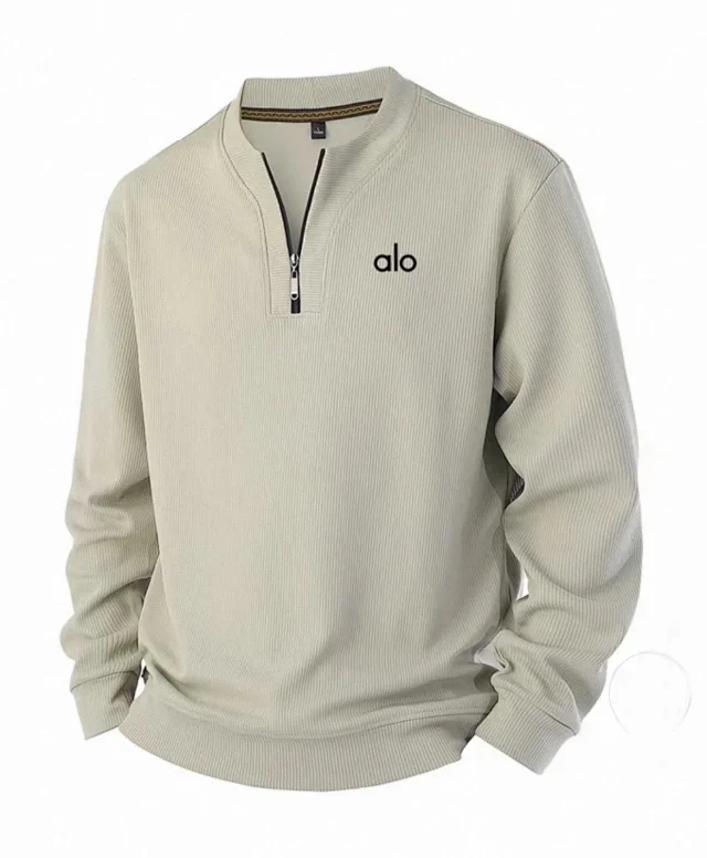 Alo Yoga Hoodies & Sweatshirts Ribbed Quarter-Zip Pullover Sweatshirt product detail image 3