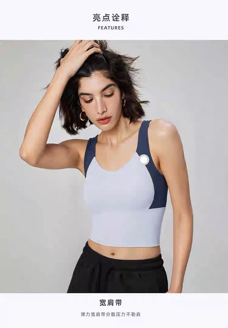 Alo Yoga Light Blue and Navy Sports Bra Activewear - 13