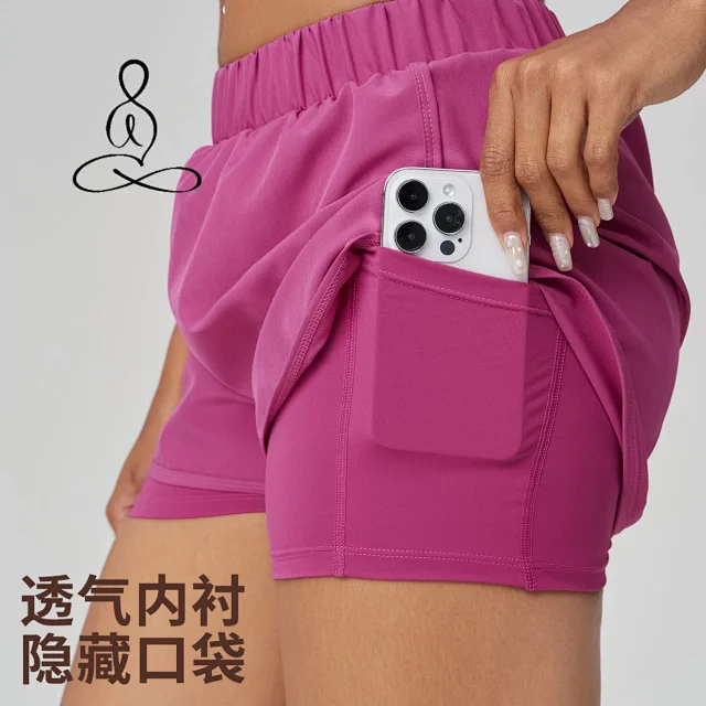 Alo Shorts Women's 2-in-1 running with inner liner product detail image 9