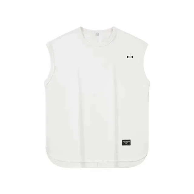 Alo Vests Sleeveless crewneck cotton vest with curved hem product detail image 10