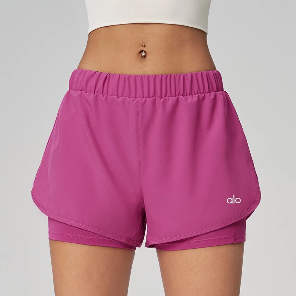 Alo Shorts Women's 2-in-1 running with inner liner image 4
