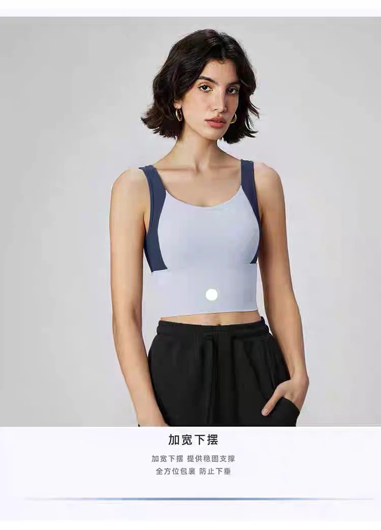 Alo Yoga Light Blue and Navy Sports Bra Activewear - 14