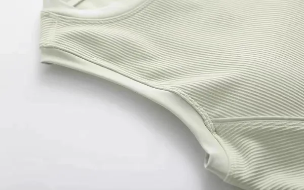 Alo Ribbed Crop Tank Top Mint Green Vest Top - 35