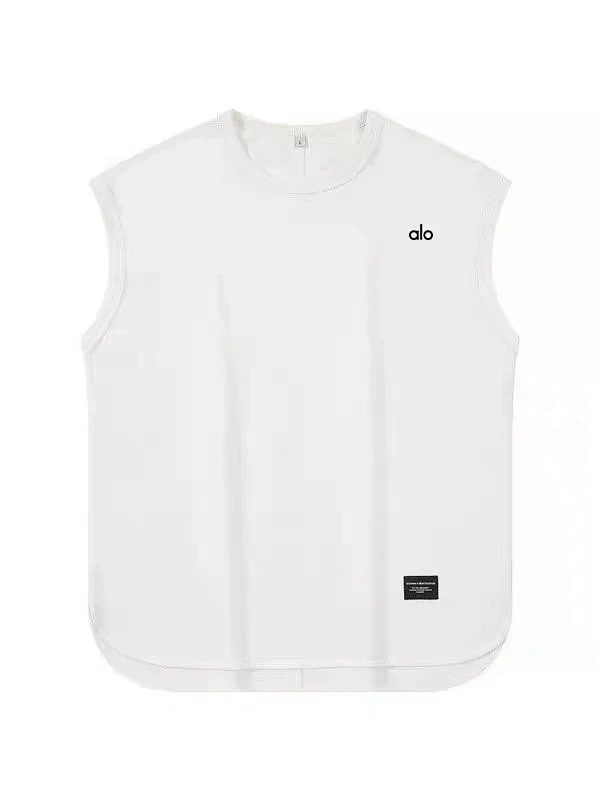 Alo Vests Sleeveless crewneck cotton vest with curved hem product detail image 3