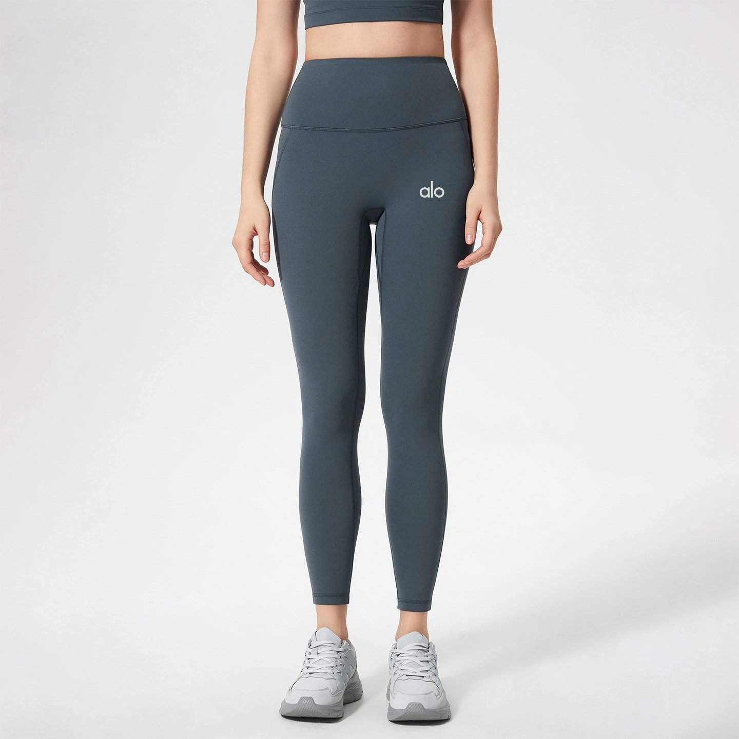 Alo Trousers High-Waisted Full-Length Leggings — Oil blue