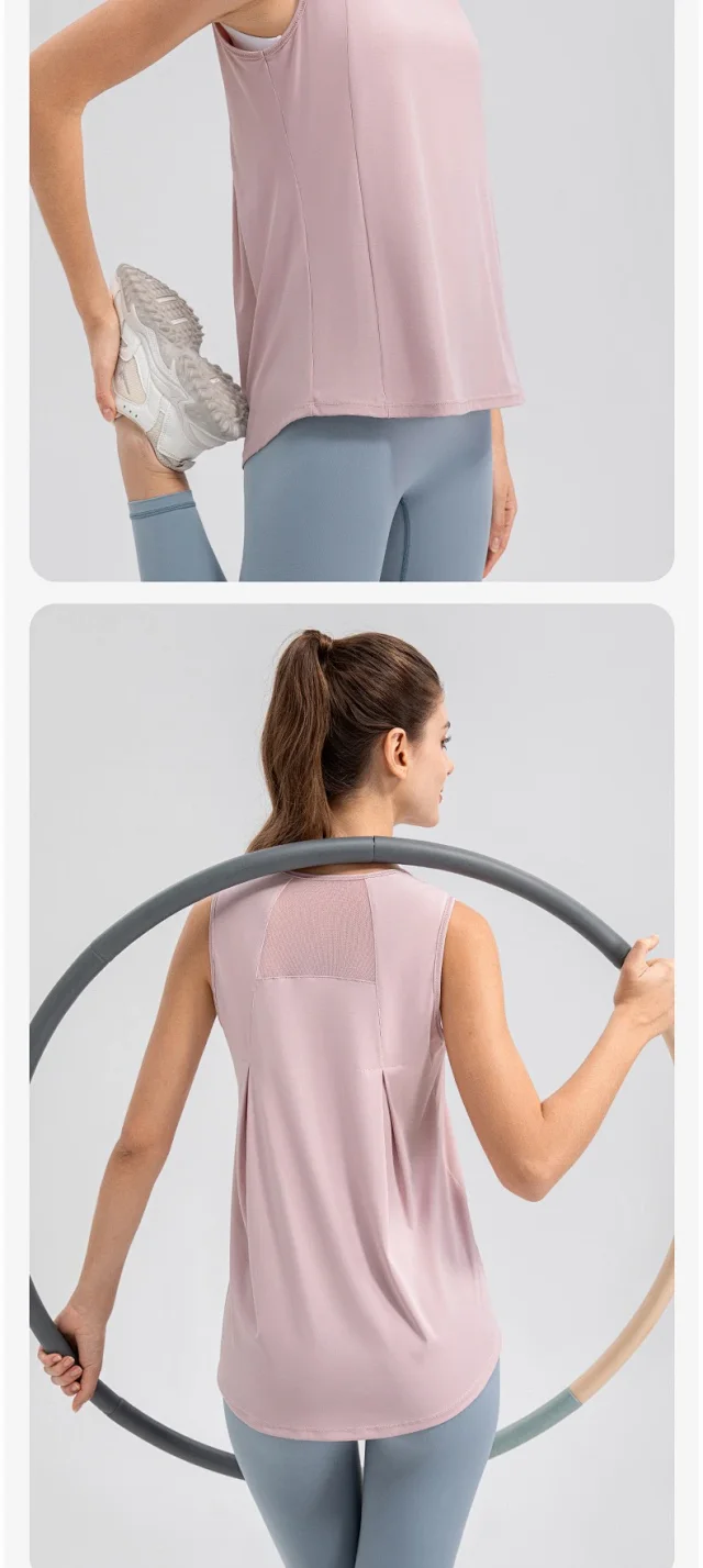 Alo Vests Sleeveless crew-neck athletic top with mesh shoulder panels product detail image 20