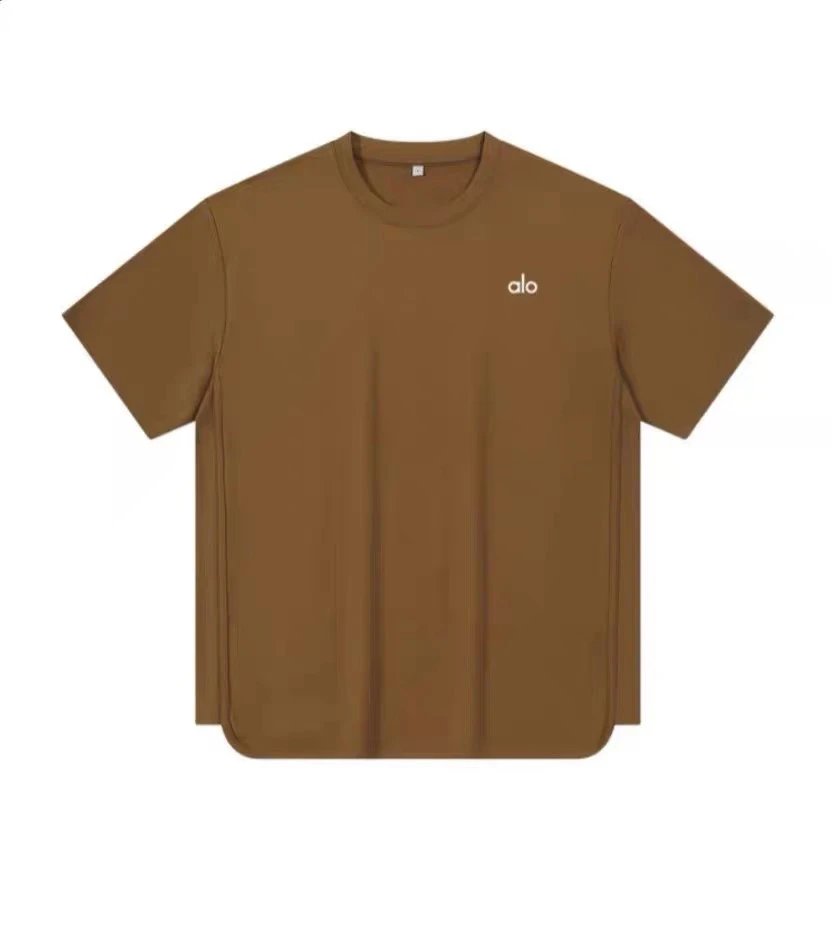Alo T-Shirts Oversized drop-shoulder curved-hem short-sleeve T-shirt image 10
