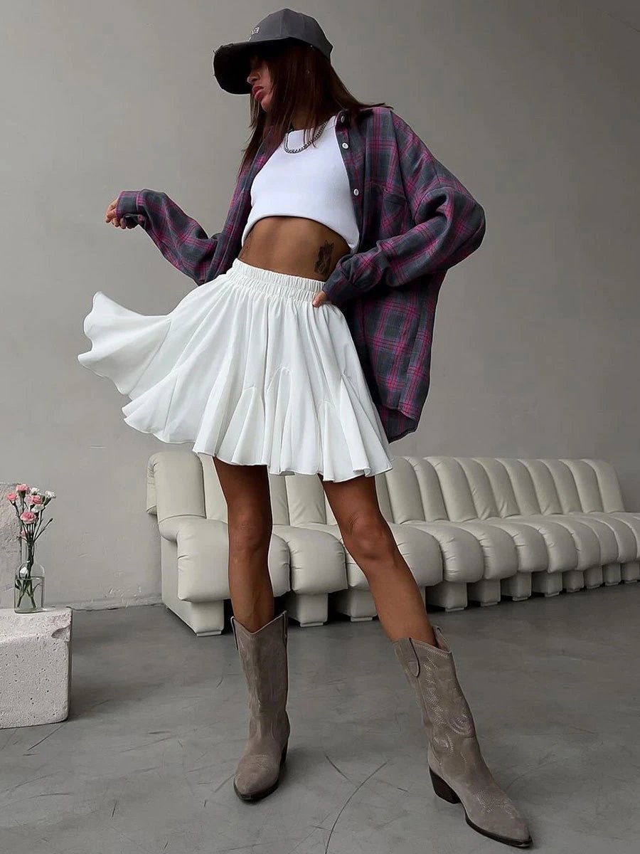 Alo Flowy Pleated Skirt Black Skirt - 12