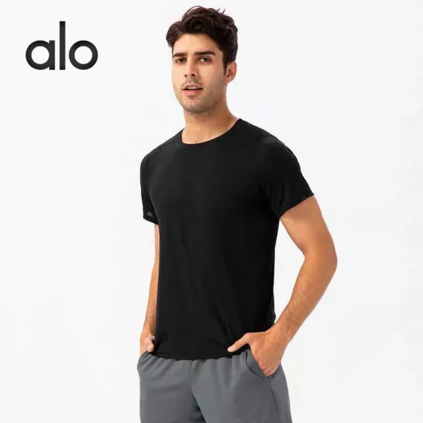 Alo Yoga Performance T-Shirt Sage Green Activewear Top - 9