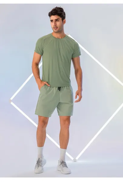 Alo Yoga Performance T-Shirt Sage Green Activewear Top - 17