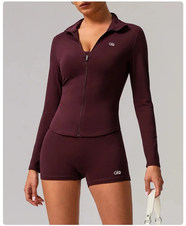 Alo Yoga Jackets Fitted full-zip stand-collar jacket product detail image 22