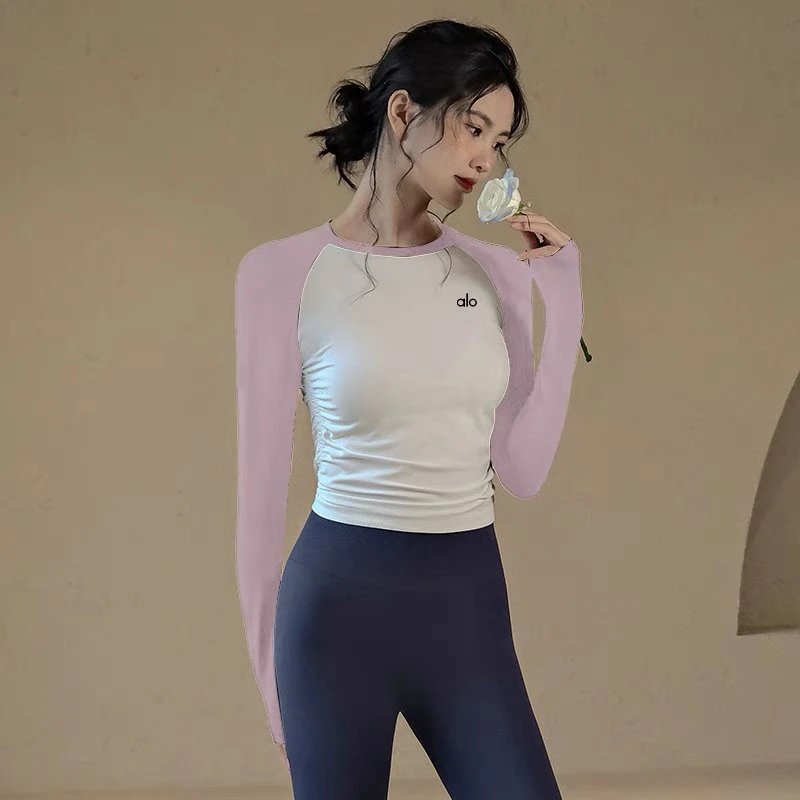 Alo Yoga Shirts Color-block long-sleeve athletic top image 8