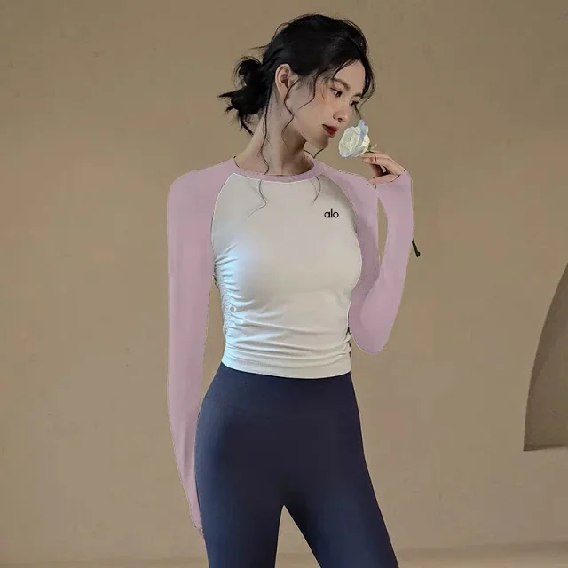 Alo Yoga Shirts Color-block long-sleeve athletic top product detail image 8