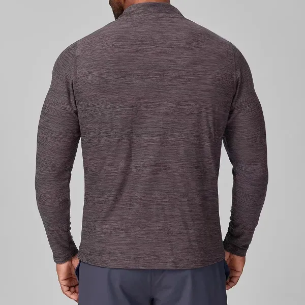 Alo Performance Half-Zip Base Layer Charcoal Heather Long-Sleeve Top - 7