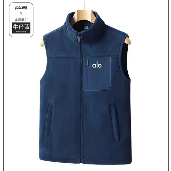 Alo Fleece Vest Navy Blue Outerwear.vest - 1