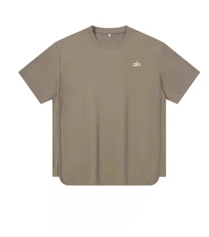 Alo T-Shirts Oversized drop-shoulder curved-hem short-sleeve T-shirt image 7