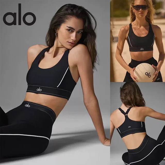 Alo Yoga Matching Sets Sports Bra and Leggings Set with Contrast Piping product detail image 1