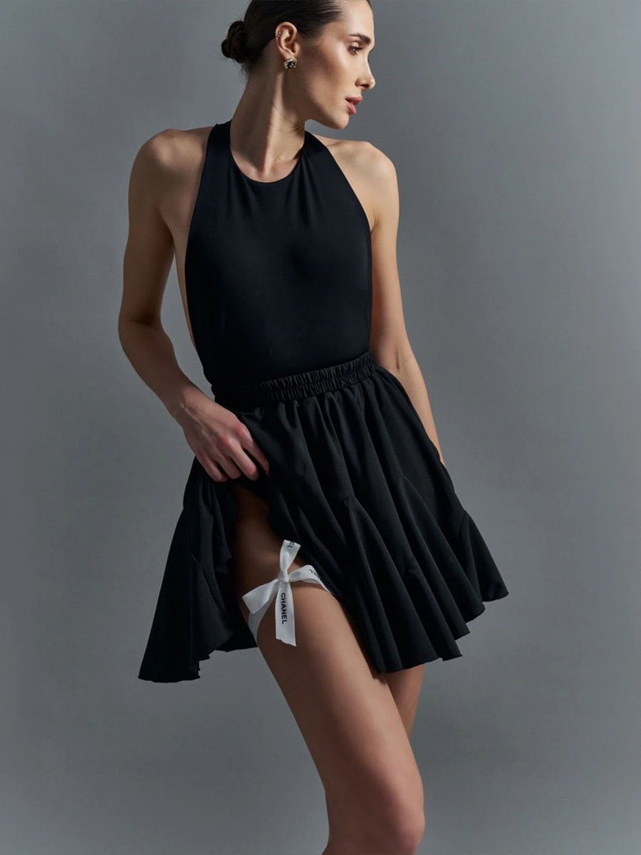 Alo Flowy Pleated Skirt Black Skirt - 32