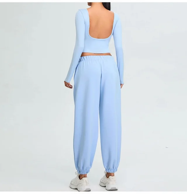 Alo T-Shirts Long-Sleeve Open-Back Cropped Top product detail image 3