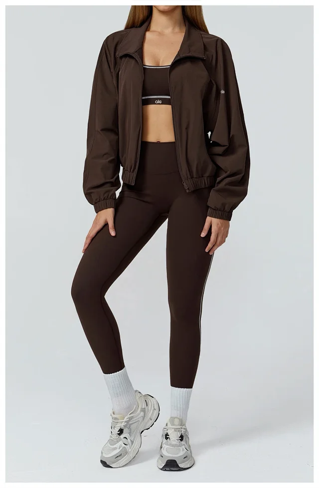 Alo Yoga Jackets Cropped Zip-Up Jacket with Stand Collar product detail image 31