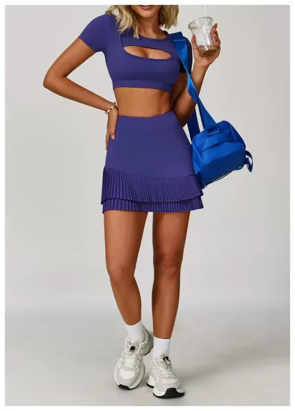 Design Cutout Crop Top Pink Activewear - 21