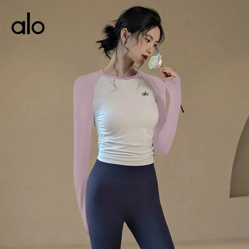 Alo Yoga Shirts Color-block long-sleeve athletic top image 5