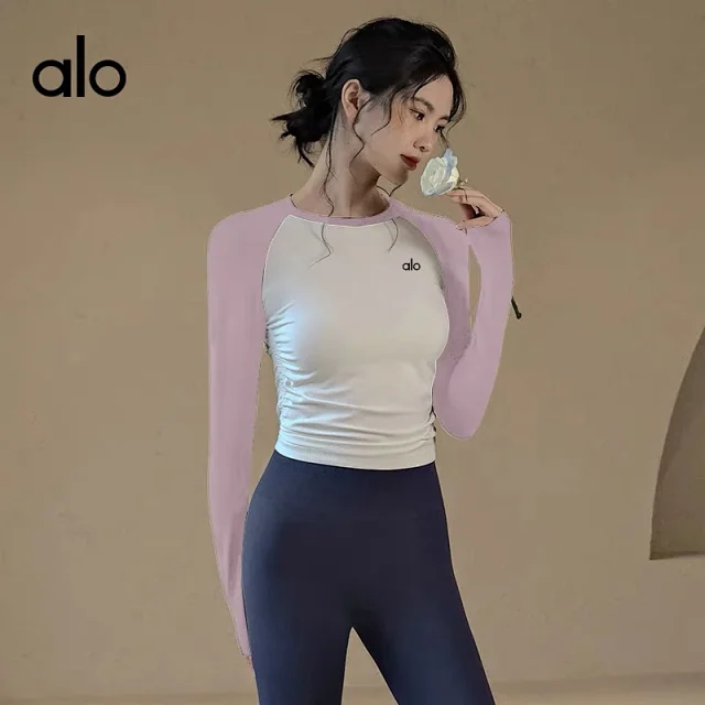 Alo Yoga Shirts Color-block long-sleeve athletic top product detail image 4