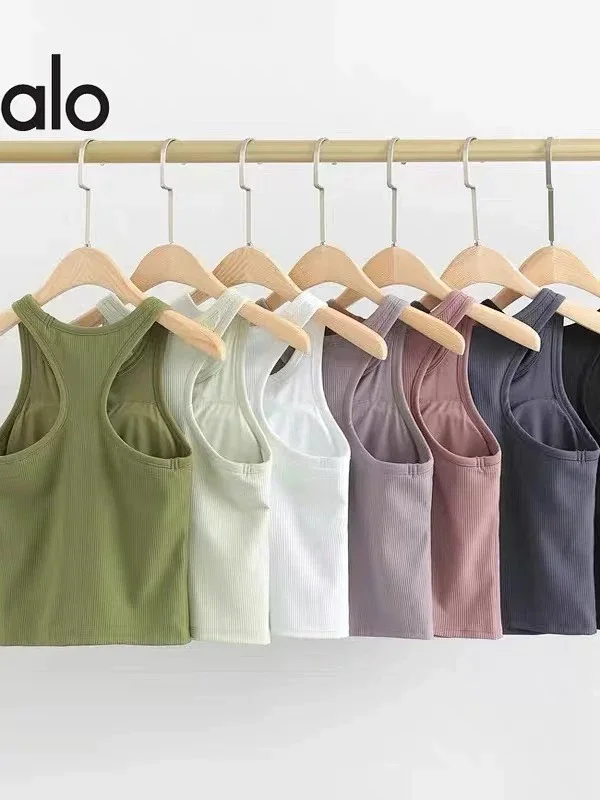 Alo Yoga Vests Ribbed sleeveless athletic vest with built-in padding product detail image 4
