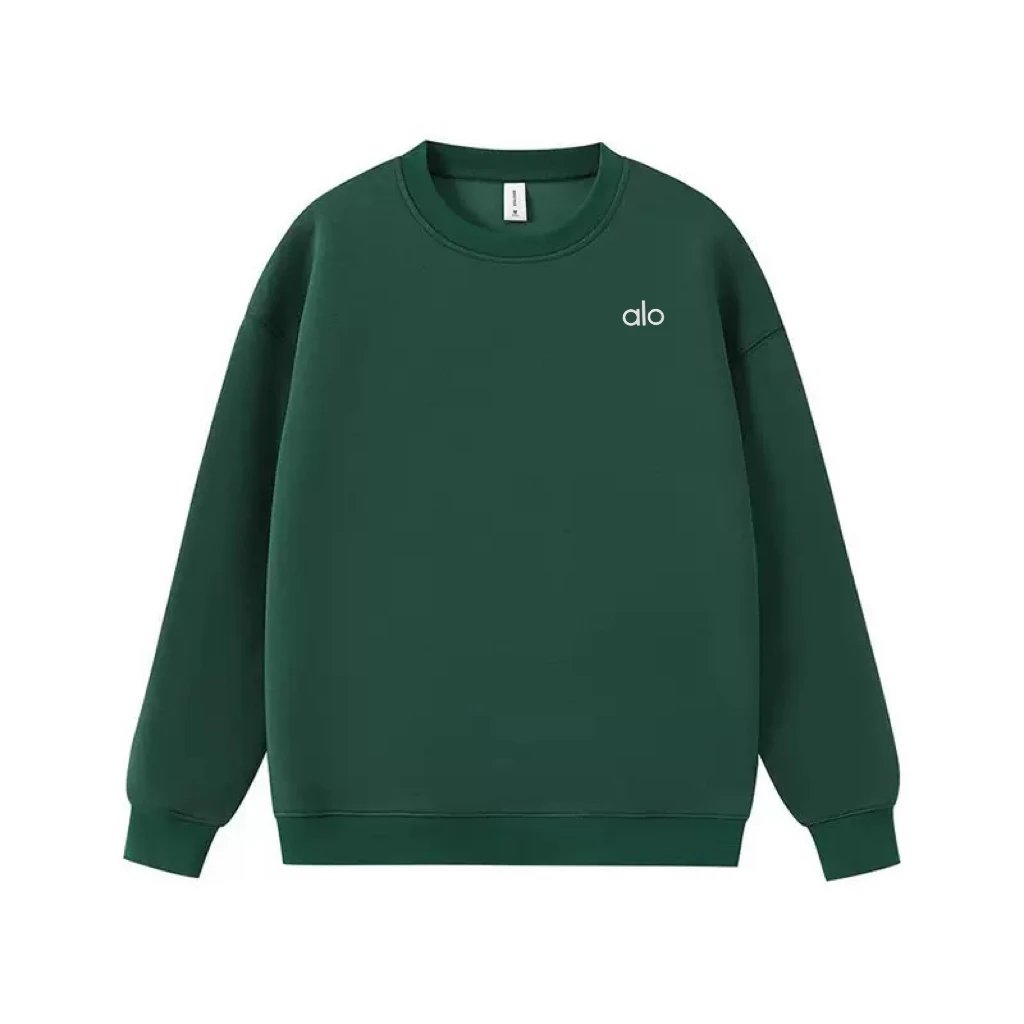 Alo Hoodies & Sweatshirts Logo Crewneck Sweatshirt — Green